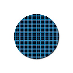 Deep Sea Tartan Rubber Round Coaster (4 Pack)  by jumpercat