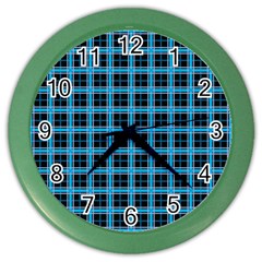 Deep Sea Tartan Color Wall Clocks