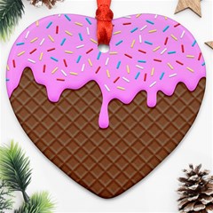 Chocolate And Strawberry Icecream Ornament (heart) by jumpercat