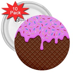 Chocolate And Strawberry Icecream 3  Buttons (10 Pack)  by jumpercat