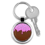 Chocolate And Strawberry Icecream Key Chains (Round)  Front