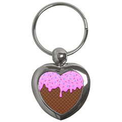 Chocolate And Strawberry Icecream Key Chains (heart)  by jumpercat