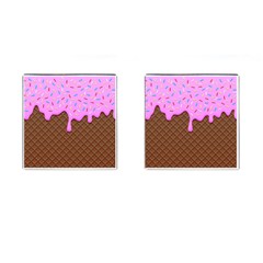 Chocolate And Strawberry Icecream Cufflinks (square) by jumpercat