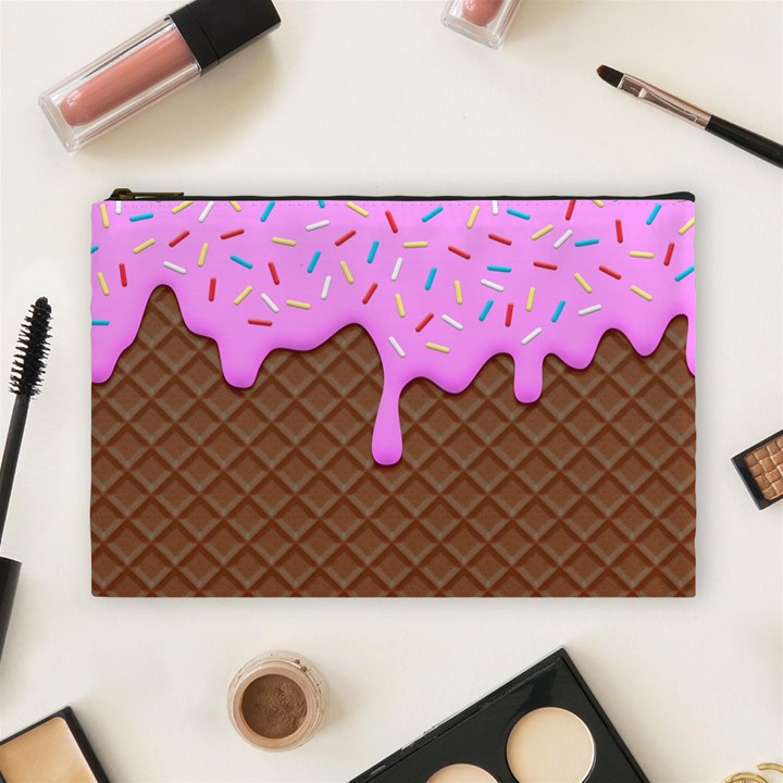 Chocolate And Strawberry Icecream Cosmetic Bag (Large) 