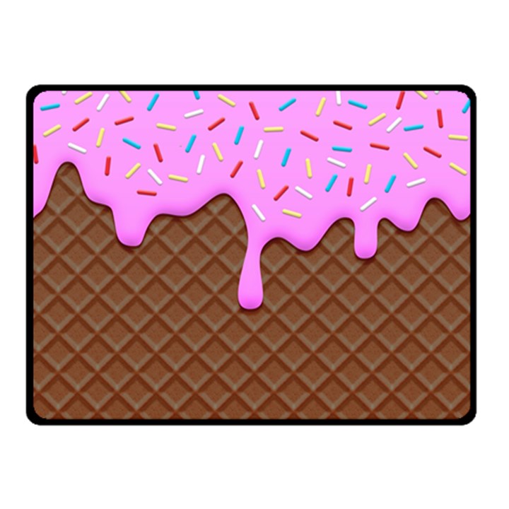 Chocolate And Strawberry Icecream Fleece Blanket (Small)