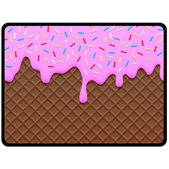 Chocolate And Strawberry Icecream Double Sided Fleece Blanket (large)  by jumpercat