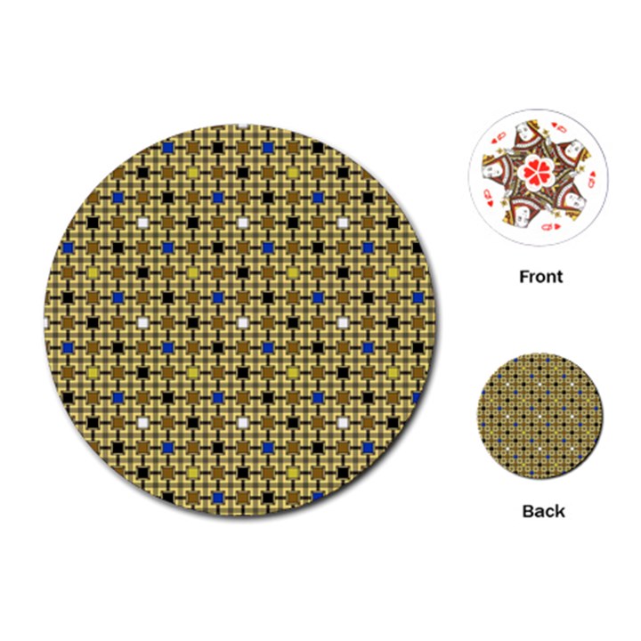 Persian Blocks Desert Playing Cards (Round) 