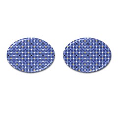 Persian Block Sky Cufflinks (oval) by jumpercat