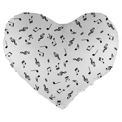 Music Tones Light Large 19  Premium Heart Shape Cushions by jumpercat