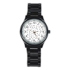 Music Tones Light Stainless Steel Round Watch by jumpercat