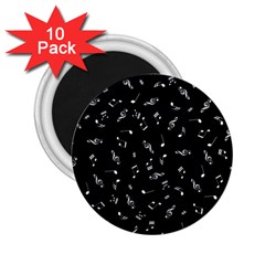 Music Tones Black 2 25  Magnets (10 Pack)  by jumpercat