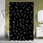 Music Tones Black Shower Curtain 48  x 72  (Small)  Curtain(48  X 72 ) - 42.18 x64.8  Curtain(48  X 72 )