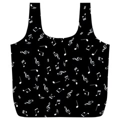 Music Tones Black Full Print Recycle Bags (l)  by jumpercat