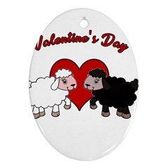 Valentines Day - Sheep  Ornament (oval) by Valentinaart