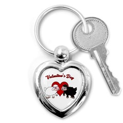 Valentines Day - Sheep  Key Chains (heart)  by Valentinaart