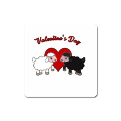 Valentines Day - Sheep  Square Magnet by Valentinaart