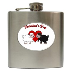 Valentines Day - Sheep  Hip Flask (6 Oz) by Valentinaart