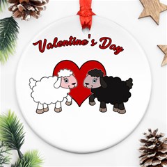 Valentines Day - Sheep  Round Ornament (two Sides) by Valentinaart