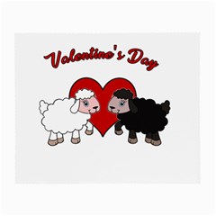 Valentines Day - Sheep  Small Glasses Cloth (2-side) by Valentinaart