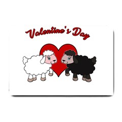 Valentines Day - Sheep  Small Doormat  by Valentinaart