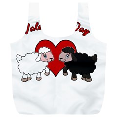 Valentines Day - Sheep  Full Print Recycle Bags (l)  by Valentinaart