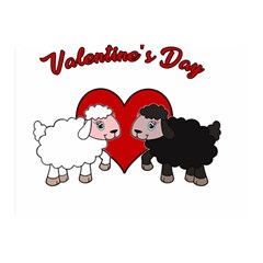 Valentines Day - Sheep  Double Sided Flano Blanket (mini)  by Valentinaart