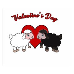 Valentines Day - Sheep  Double Sided Flano Blanket (small)  by Valentinaart