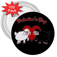 Valentines Day - Sheep  3  Buttons (100 Pack)  by Valentinaart