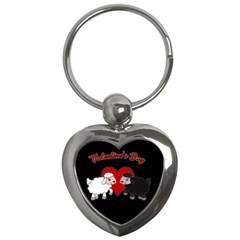 Valentines Day - Sheep  Key Chains (heart)  by Valentinaart