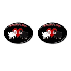 Valentines Day - Sheep  Cufflinks (oval) by Valentinaart