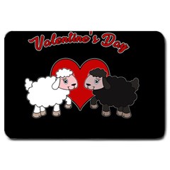 Valentines Day - Sheep  Large Doormat  by Valentinaart