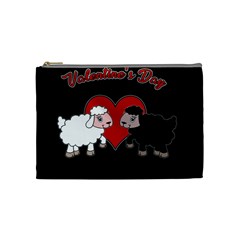 Valentines Day - Sheep  Cosmetic Bag (medium)  by Valentinaart