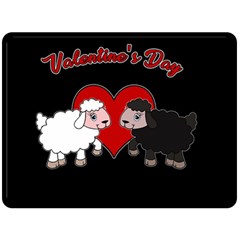 Valentines Day - Sheep  Fleece Blanket (large)  by Valentinaart