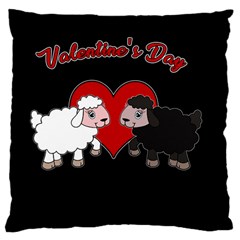 Valentines Day - Sheep  Large Cushion Case (two Sides) by Valentinaart