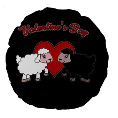 Valentines Day - Sheep  Large 18  Premium Round Cushions by Valentinaart