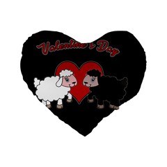 Valentines Day - Sheep  Standard 16  Premium Heart Shape Cushions by Valentinaart