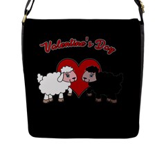 Valentines Day - Sheep  Flap Messenger Bag (l)  by Valentinaart