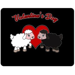 Valentines Day - Sheep  Double Sided Fleece Blanket (medium)  by Valentinaart