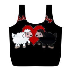 Valentines Day - Sheep  Full Print Recycle Bags (l)  by Valentinaart