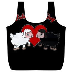 Valentines Day - Sheep  Full Print Recycle Bags (l)  by Valentinaart