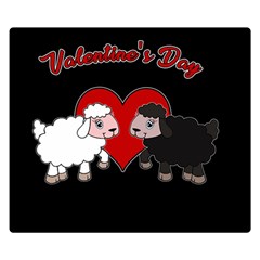 Valentines Day - Sheep  Double Sided Flano Blanket (small)  by Valentinaart