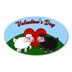 Valentines Day - Sheep  Oval Magnet by Valentinaart