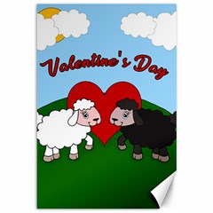 Valentines Day - Sheep  Canvas 12  X 18   by Valentinaart