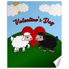 Valentines Day - Sheep  Canvas 16  X 20   by Valentinaart