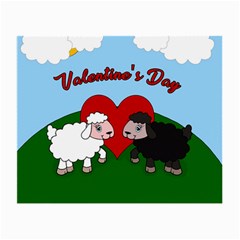 Valentines Day - Sheep  Small Glasses Cloth (2-side) by Valentinaart