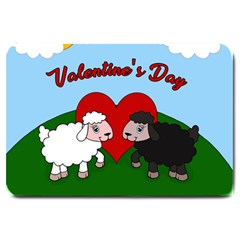 Valentines Day - Sheep  Large Doormat  by Valentinaart