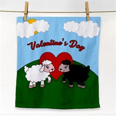 Valentines Day - Sheep  Face Towel by Valentinaart