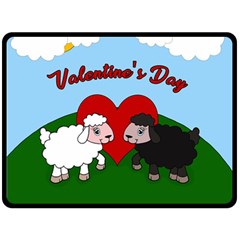 Valentines Day - Sheep  Fleece Blanket (large)  by Valentinaart