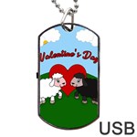 Valentines day - Sheep  Dog Tag USB Flash (Two Sides) Back