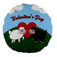 Valentines Day - Sheep  Large 18  Premium Round Cushions by Valentinaart